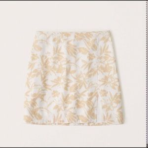 Linen-Blend A-Line Mini Skirt